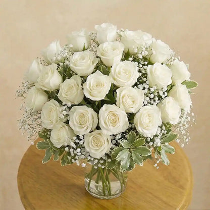 24 White Roses