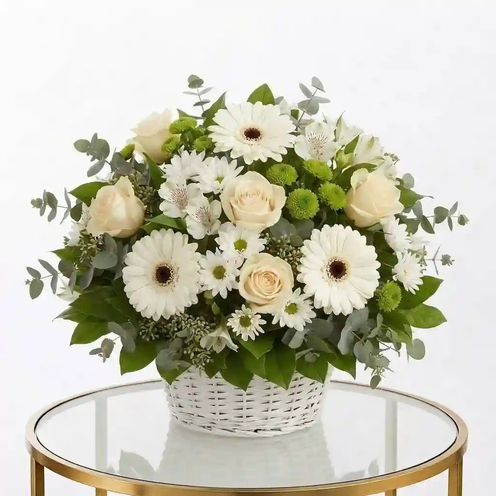 White and Green Basket