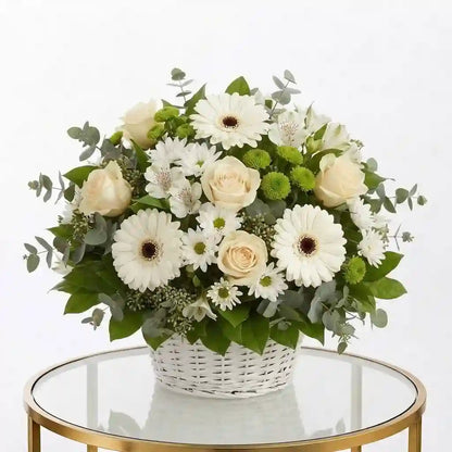 White and Green Basket