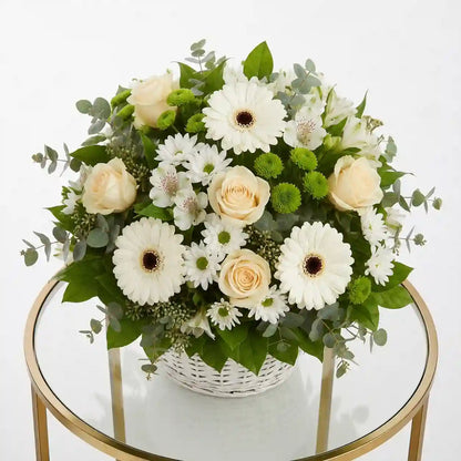 White and Green Basket